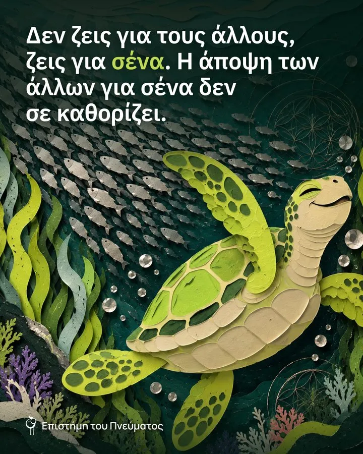 Δεν ζεις για τους άλλους, ζεις για σένα. Η άποψη των άλλων για σένα δεν σε καθορίζει.